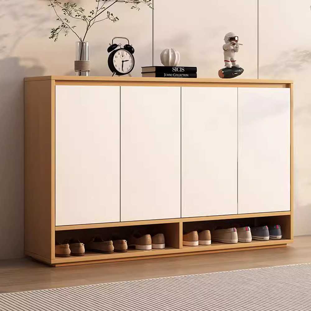 화이트 신발장 정리대 수납 나무 학교 아파트 와이드 60x32x91.5cm / 아이보리 - 상세 이미지 2