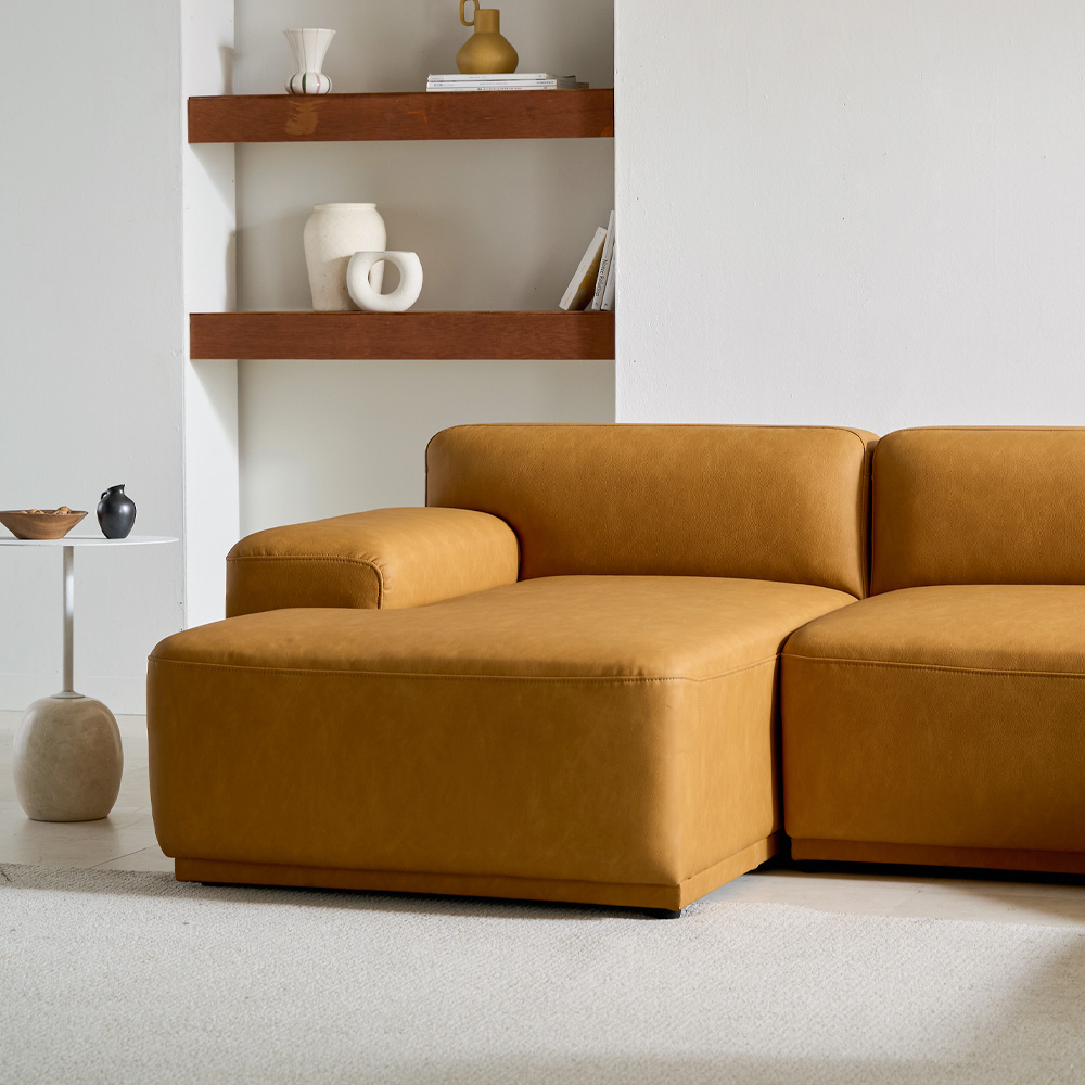 케이하우스홀드 켄지 1인 모듈 소파 비건레더 모던디자인 국내제작 가죽 실리콘가죽