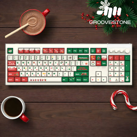 엠스톤 그루브스톤 GV10M 8K 무선키보드 크리스마스 눈내린아침, 저소음 코랄축, 38g