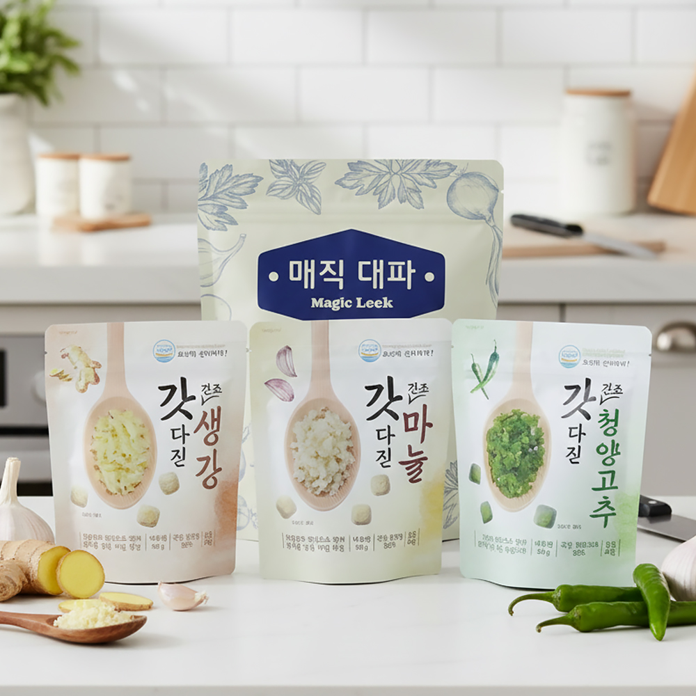 냠냠쿡 동결건조 다진마늘 생강 대파 청양고추 양념 큐브 30g 캠핑 지퍼백 이미지 8