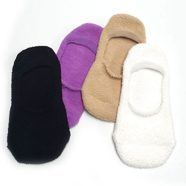 부드러운 남녀 수면 덧신 극세사 겨울 수면 양말 따뜻한 여성