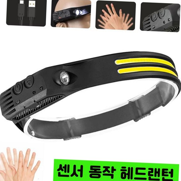 초경량 모션 센서 헤드 랜턴 아웃도어 충전식 헤드 랜턴 등산 - 메인 이미지
