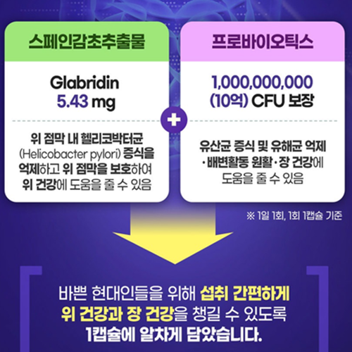 내츄럴플러스 위건강 장건강 케어 스페인감초추출물 10억 유산균 효능 30캡슐, 1개 - 상세 이미지 3