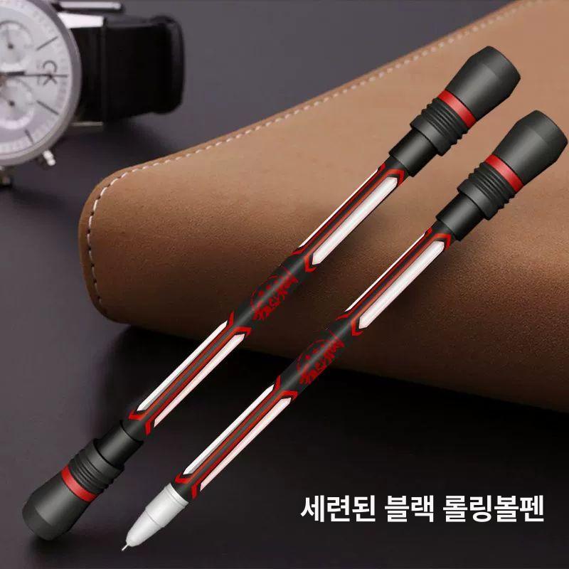 멀티컬러 밸런스 볼펜 중량감 필기용 사무 학생 필기구용 미끄럼방지 회전펜 회전 펜 블랙 1개+물심 1개 0.5mm - 상세 이미지 3