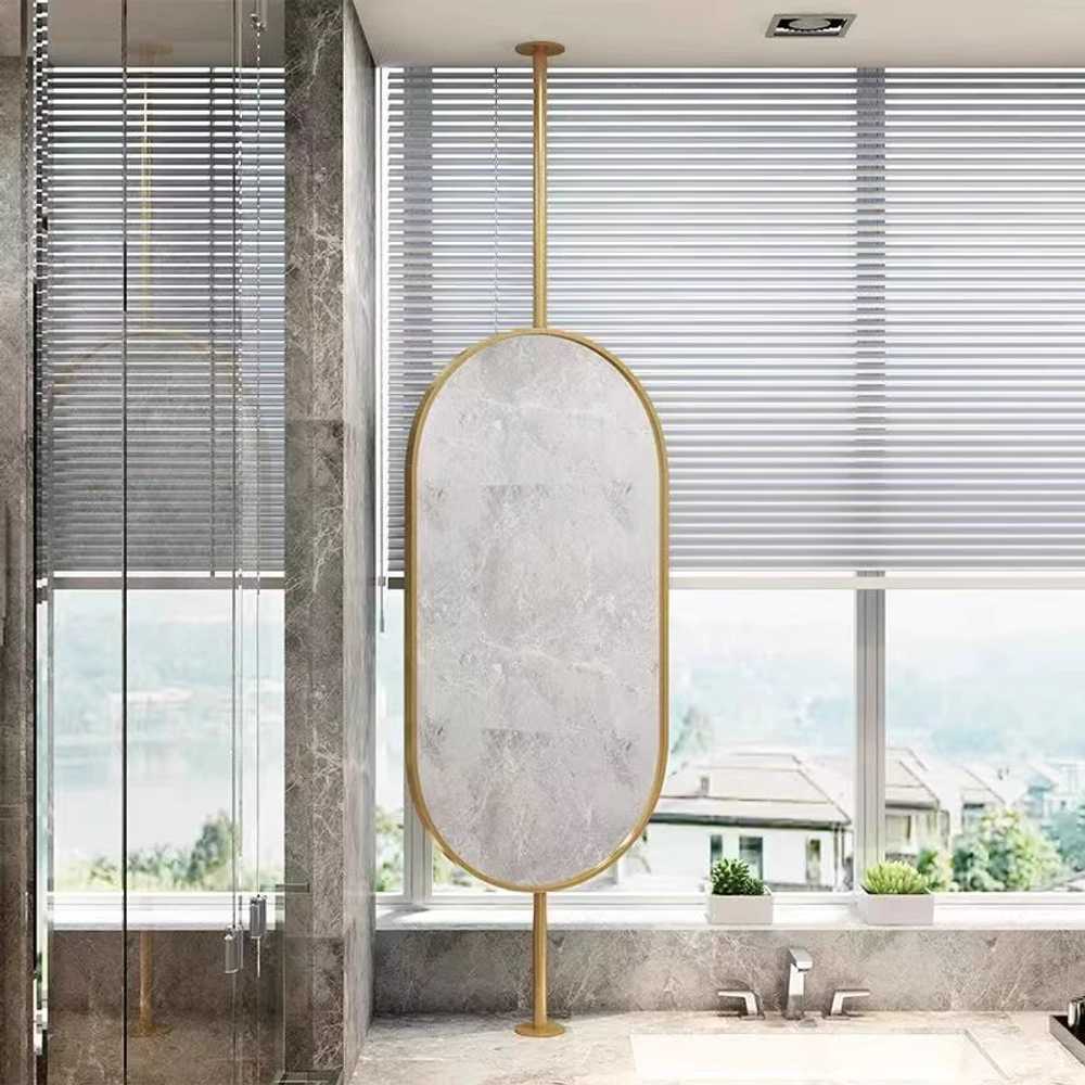 벽걸이 원형 미러 행잉 디자인 라운드 포인트 장식용 40x80cm 골드(봉) - 상품 이미지