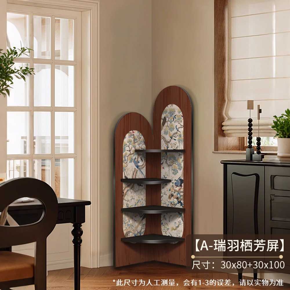 원목 코너장 선반 구석 거실 책꽂이 틈새 높이 엔틱 100cm / A- 4층 이미지 6