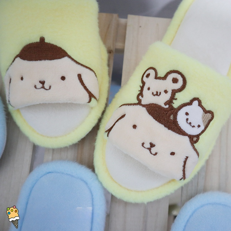 산리오 슬리퍼 실내화 플러시 후리스 홈 침실 사무실 여성용 키티 마이멜로디 포차코 폼폼푸린 마이맬로디 프리 사이즈 35-38 - 상세 이미지 4