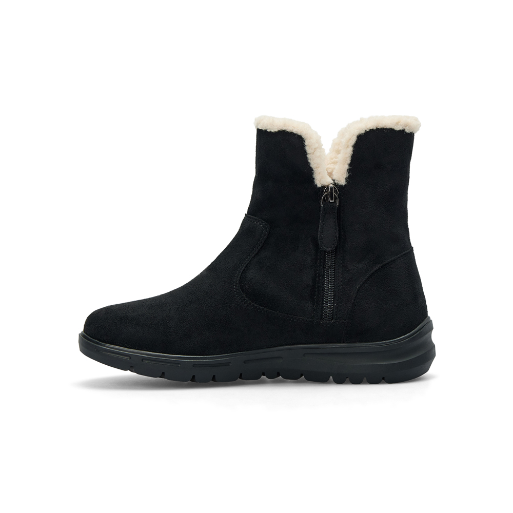 230~255 데이워크 털내피 발편한 아치깔창 여성 앵클 털부츠 도라 블랙 DW30078