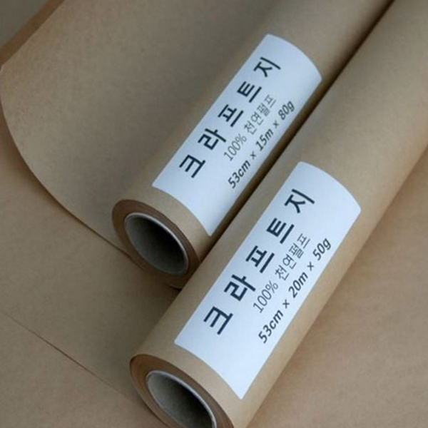 빈티지 크라프트 롤 포장지 선물용 무광택 종이 포장지 80g diy - 메인 이미지