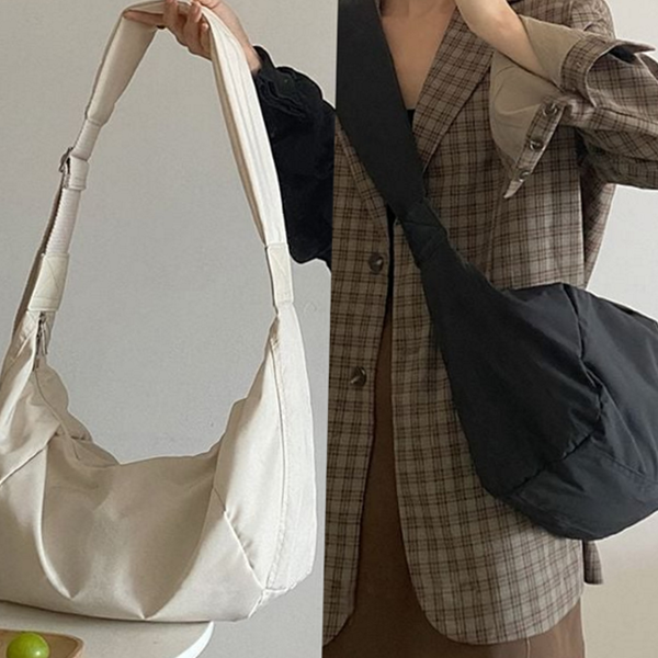 빅사이즈 여성 크로스 백 캐주얼 여성 데일리 백 가벼운 캔버스 - 상품 이미지