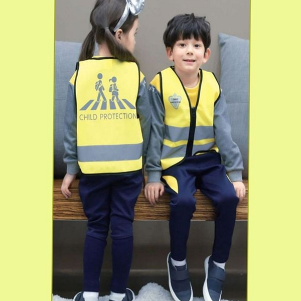 옐로우 유치원 안전 조끼 등하원 반사 안전 조끼 학생 통학 - 상품 이미지