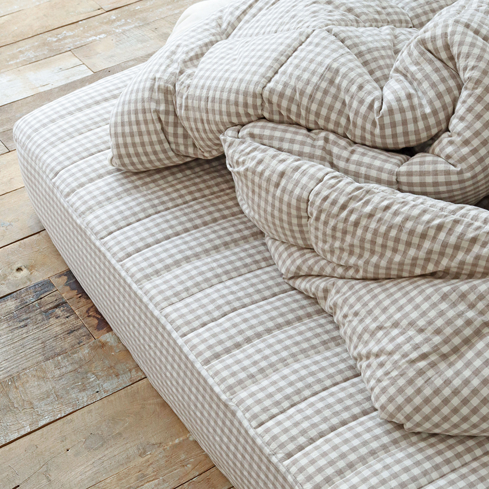 깅엄 체크 워싱 광목 순면 사계절 침대 매트리스 커버 누빔 SS