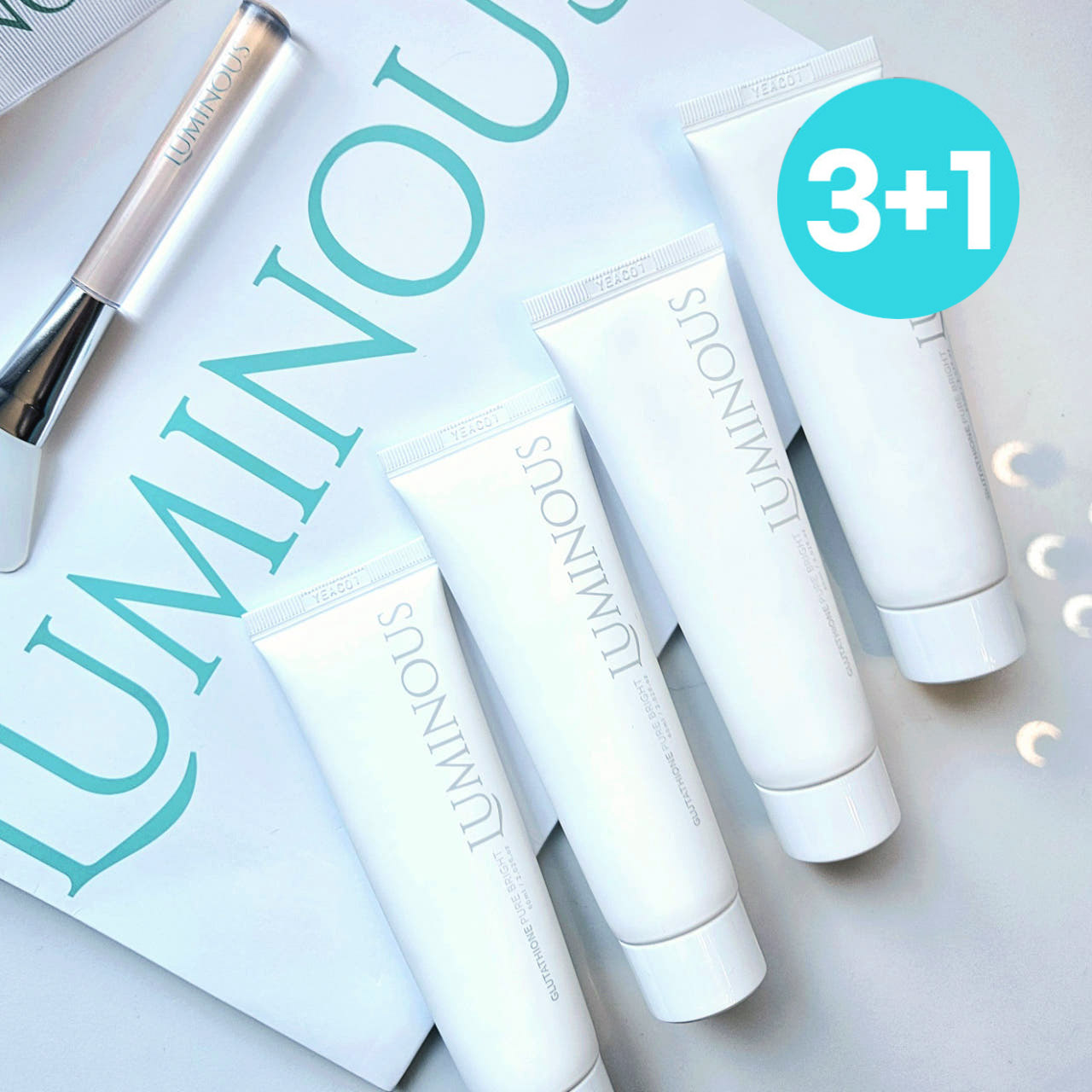 루미너스 필오프팩 60ml  3+1 실리콘브러쉬포함  글루타치온 or 수분쿨링 - 상품 이미지