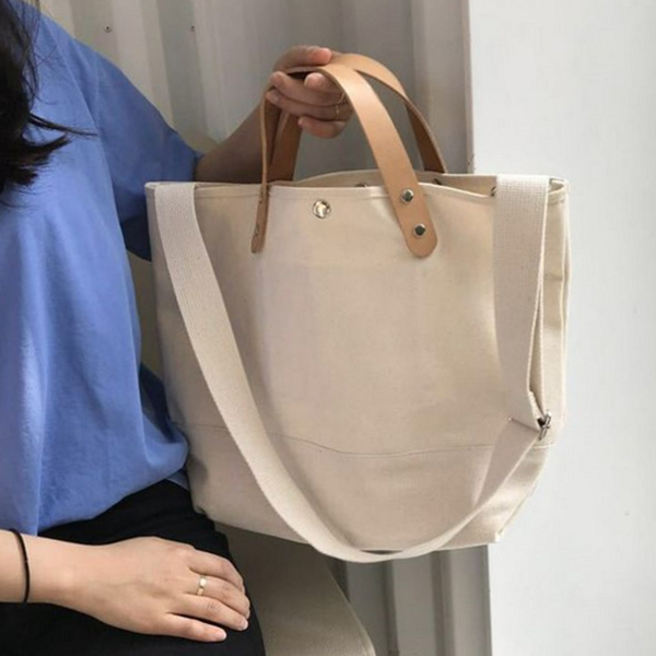 가벼운 여성 숄더백 캐주얼 데일리 숄더백 캔버스 크로스 에코백 - 메인 이미지