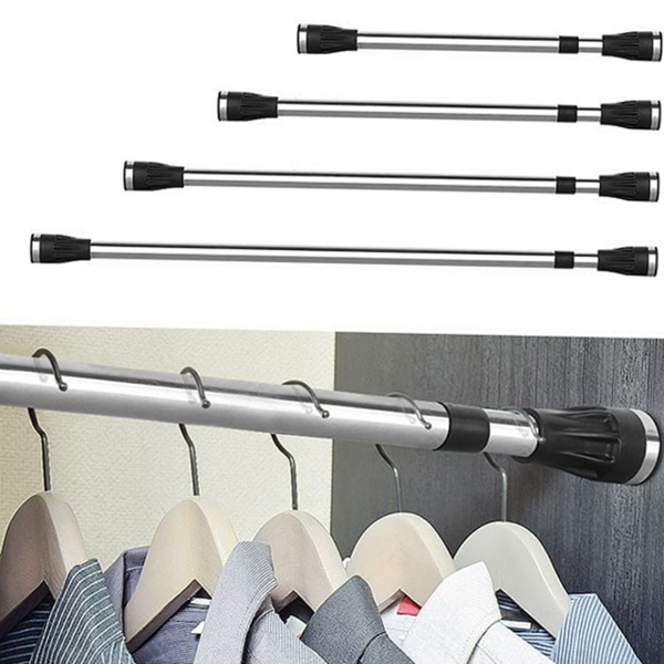 논슬립 강력 압축봉 스테인리스 원형 압축봉 옷걸이 확장형 다용도