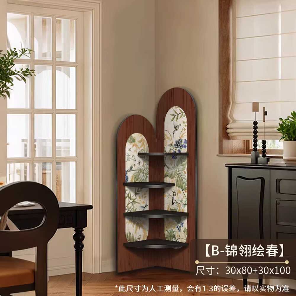 원목 코너장 선반 구석 거실 책꽂이 틈새 높이 엔틱 100cm / A- 4층 이미지 7