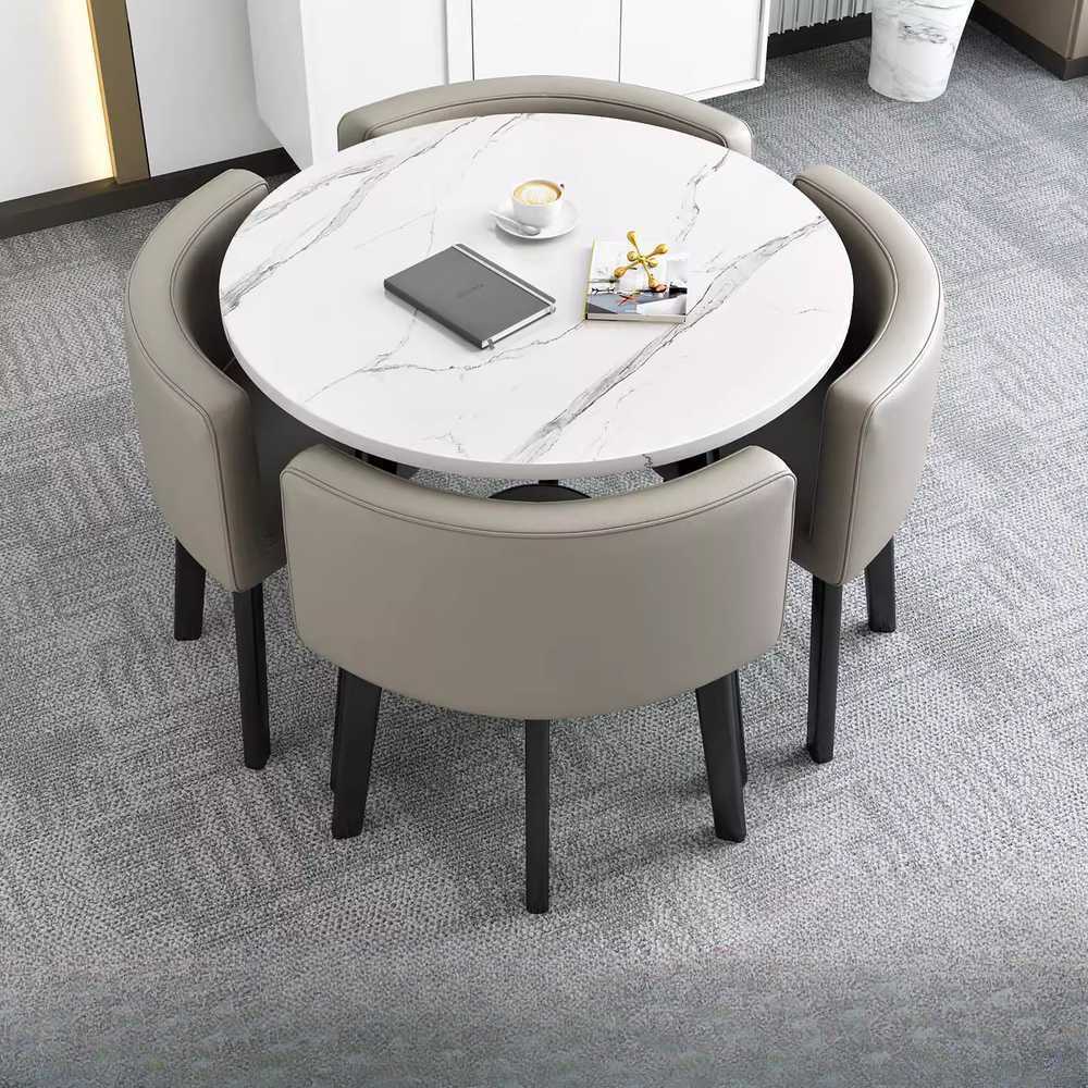 응접실 테이블 의자 세트 거실 응접 공간 인테리어 A형 엘로우(80cm) - 상세 이미지 2