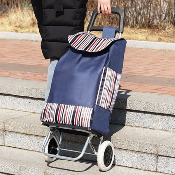 접이식 쇼핑 카트 저소음 시장 카트 대용량 바퀴형 캐리어 - 상품 이미지