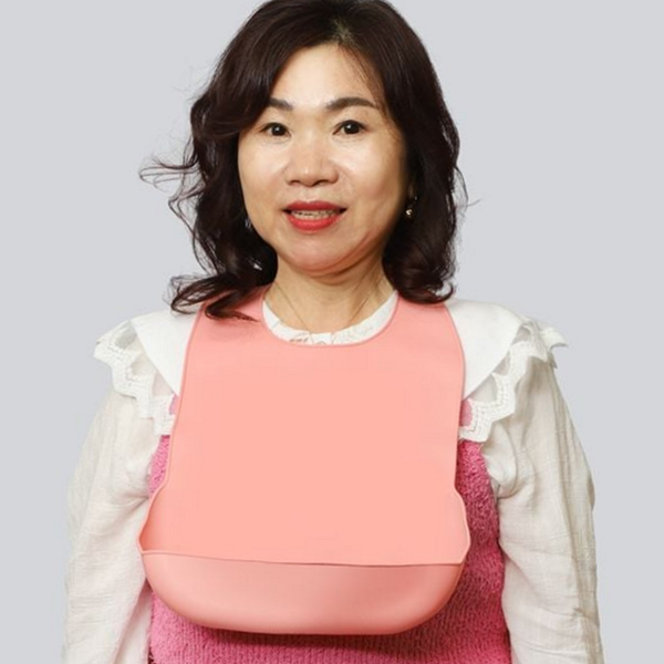 재사용 성인용 실리콘 턱받이 어르신 턱받이 식사 간병 - 상품 이미지