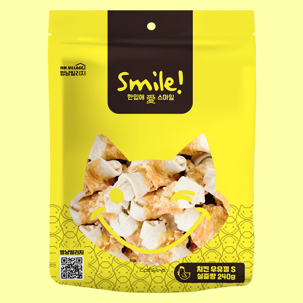 스마일 소가죽 우유껌 강아지 덴탈츄 강아지 오래츄 치킨 껌, 240g, 1개 - 상품 이미지