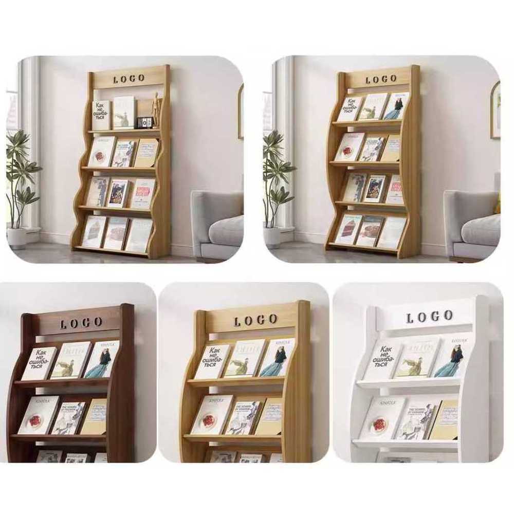 잡지 진열대 원목 매거진 스탠드 북라운지 인테리어 A형 60x30x150cm 원목 - 상세 이미지 5