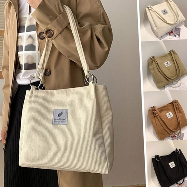 데일리 여성 코듀로이 숄더백 캐주얼 여성 코듀로이 가방 대학생 직장인 - 메인 이미지