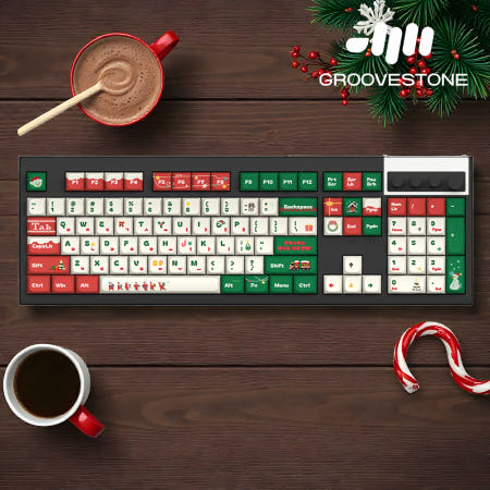 엠스톤 그루브스톤 GV10M 8K 무선키보드 크리스마스 고요한밤, 저소음 코랄축, 45g