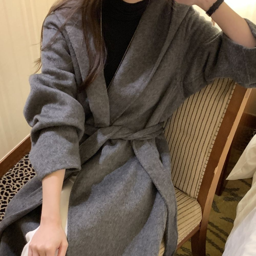 후드 롱 WOOL핸드메이드 코트 울코트 여성 겨울 오버핏 롱ct