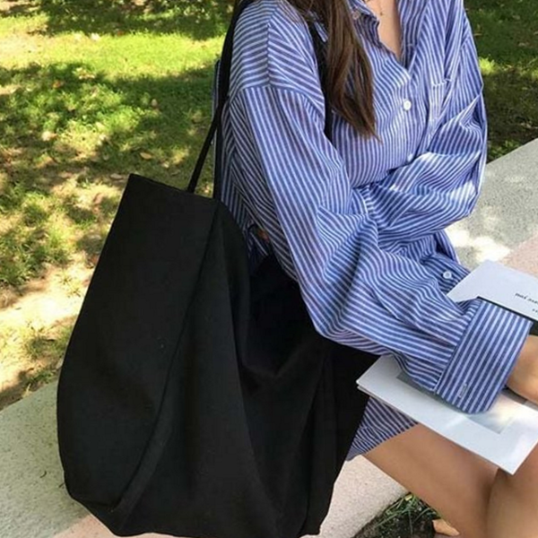 빅사이즈 여성 숄더백 패브릭 데일리 숄더백 캐주얼 에코백 - 메인 이미지
