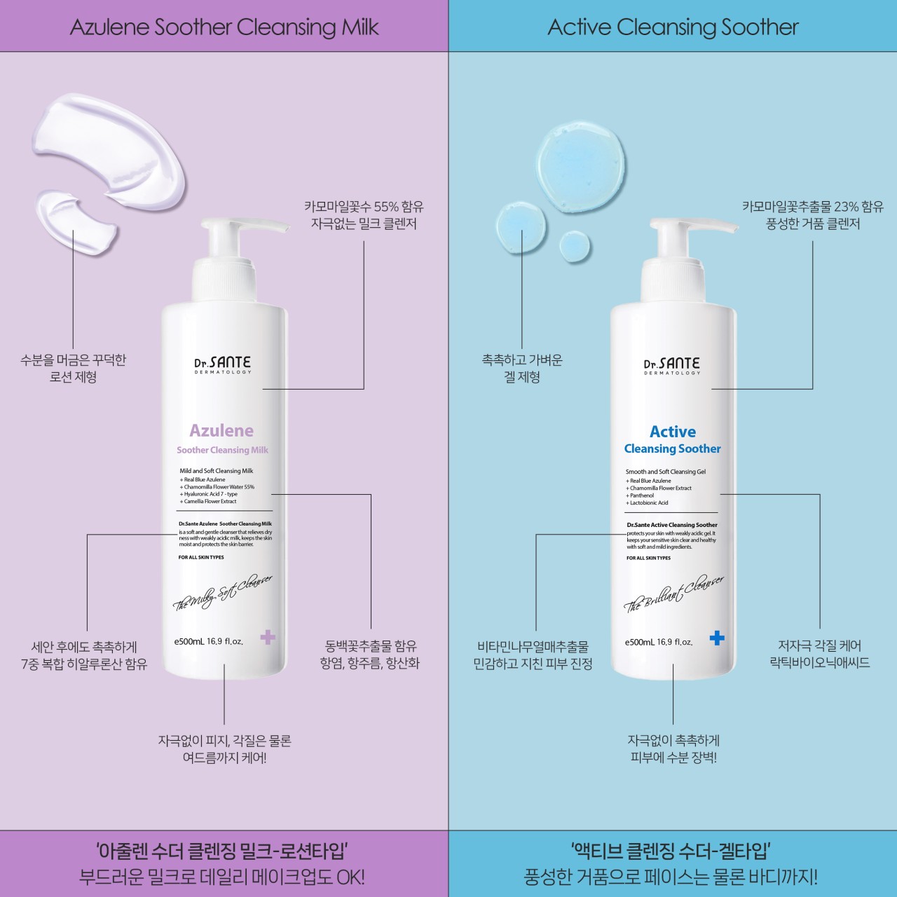 상떼 아줄렌 액티브 클렌징 수더 500ml 약산성클렌저 피지 모공 이미지 7