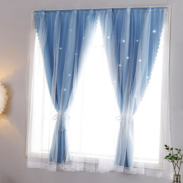 아이 별빛 햇살 커튼 무타공 붙이는 펀칭 커튼 암막 작은방