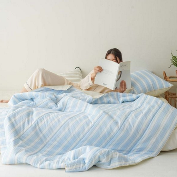시어서커 순면 여름 이불 누빔 시원한 여름 이불 간절기 차렵 - 상품 이미지