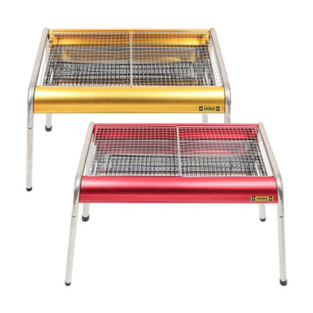 꾸버스 투스텝BBQ그릴 바베큐그릴 야외 캠핑 펜션 숯불 직화 사각 화로대 2단높이조절