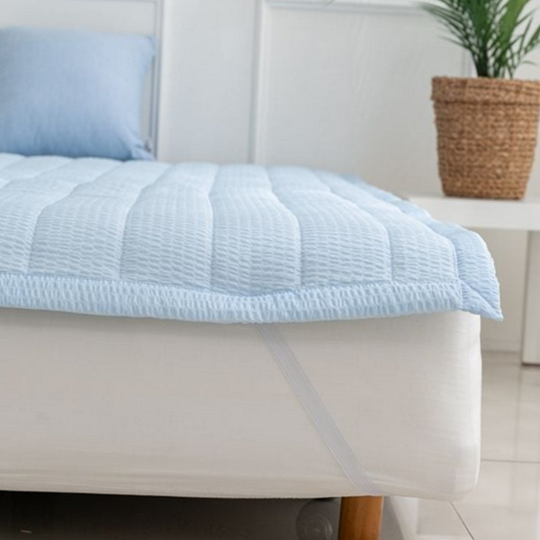 냉감 시어서커 침대 패드 누빔 시어서커 여름 패드 논슬립 사계절