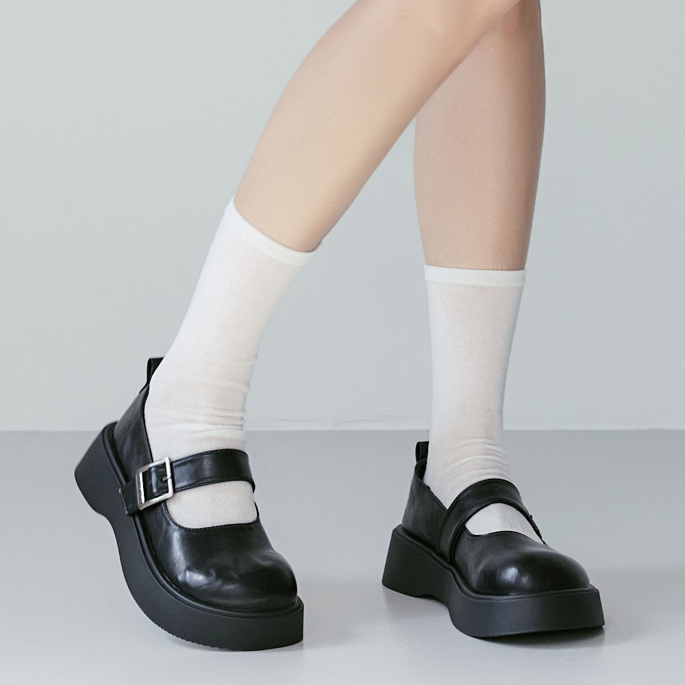 에스유니 라운드토 스트랩 메리제인 데일리 여성 통굽 로퍼 6cm 이미지 8