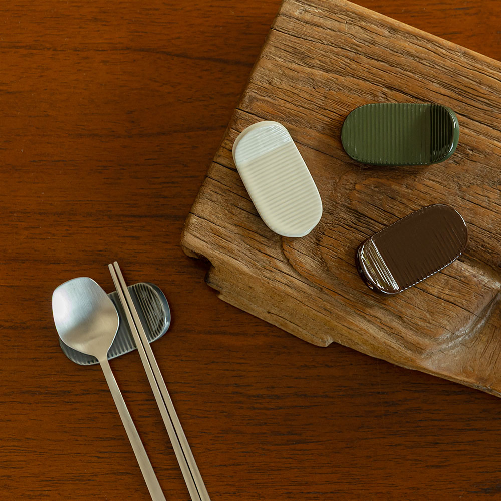 윤도자기 차곡 국산 수저받침 숟가락 젓가락 받침대 제품 이미지