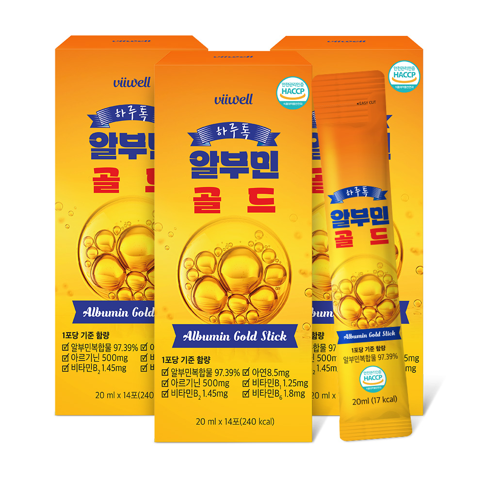 덴마크산 마시는 액상 알부민 골드난백 알보민 단백질 알브민 스틱 14포, 3개 - 상품 이미지