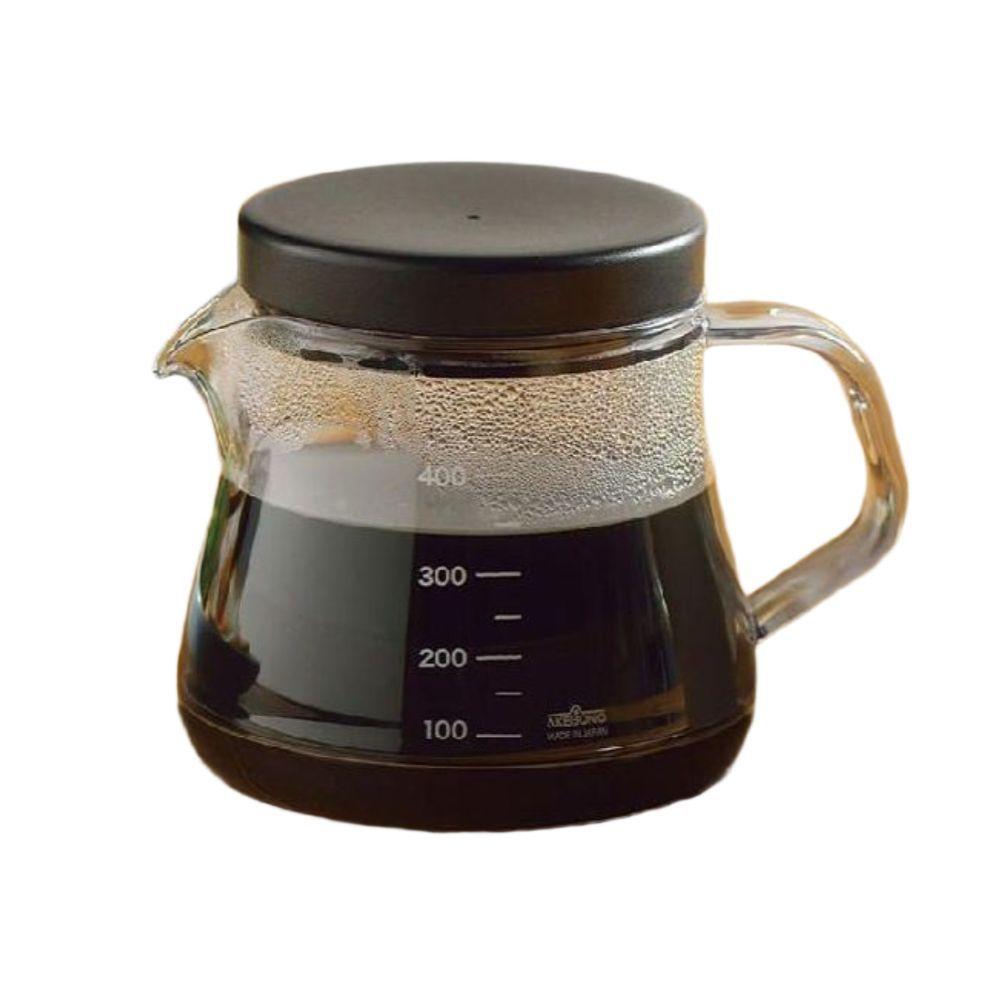 커피 서버 포트 저그 핸드드립 주전자 커피포트 검정 뚜껑 400ml - 상세 이미지 4