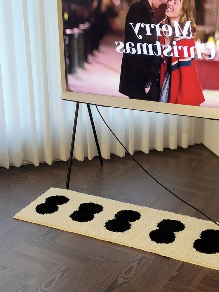 침실 발매트 침대 러그 폭좁은 카페트 현관 바닥 카펫 블랙 40x120cm - 상세 이미지 4