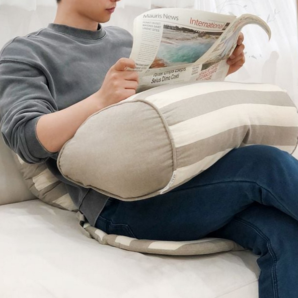 베이직 오가닉 등받이 쿠션 스트라이프 오가닉 삼각 쿠션 소파 침대 - 상품 이미지