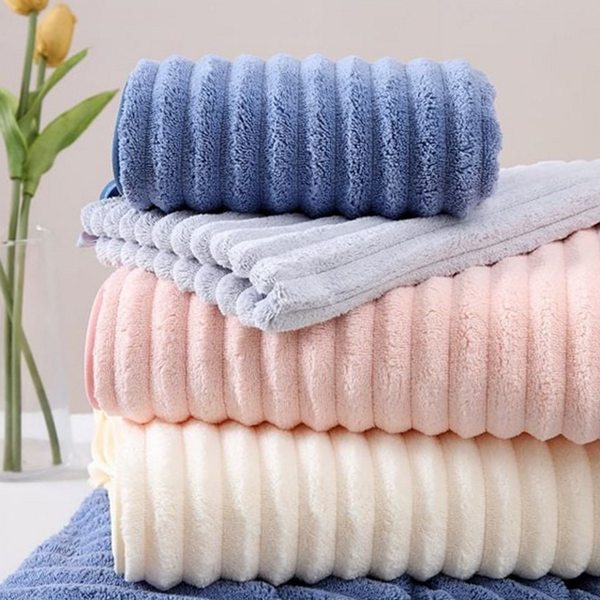 2종 대형 바스 타월 세트 극세사 목욕타월 비치 물놀이 해변