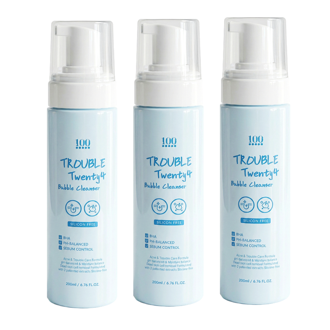 트러블 트웬티포 버블 클렌저 여드름성 완화 기능성 폼클렌징 200ml 트러블케어, 200ml, 3개 - 상품 이미지