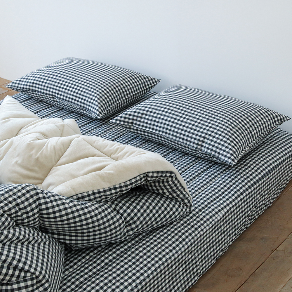 깅엄 체크 워싱 광목 순면 사계절 침대 매트리스 커버 누빔 SS