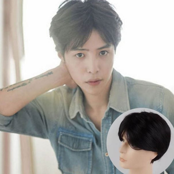 고열사 남성 전체 가발 일상 남성 통가발 가르마 간편 헤어 - 상품 이미지