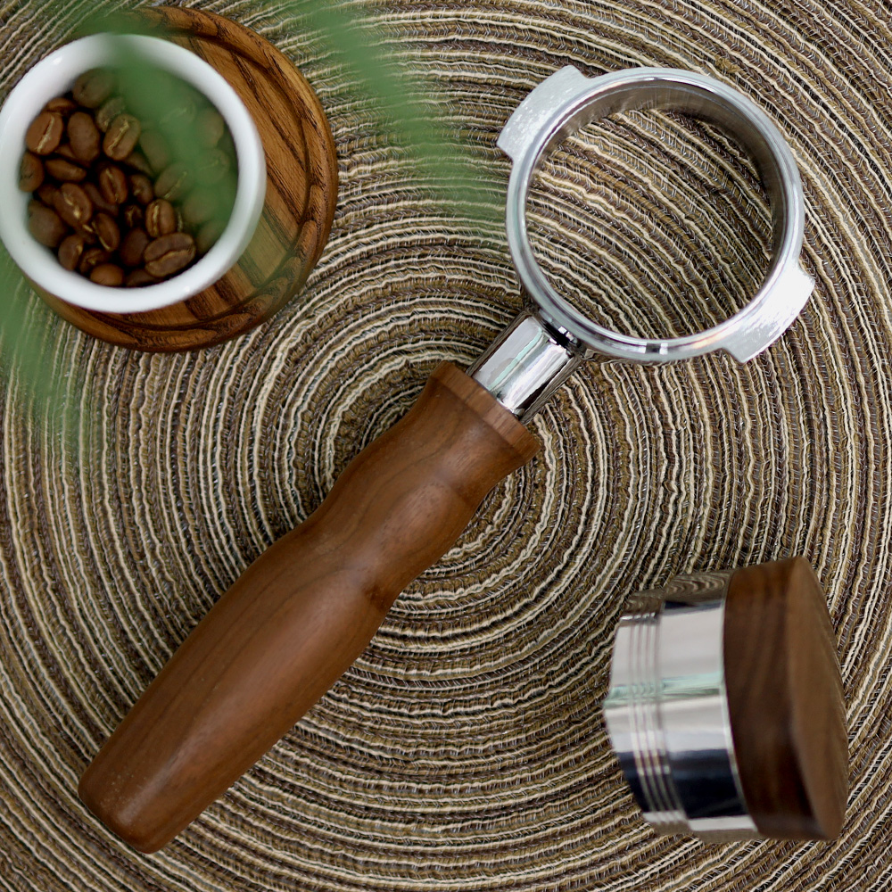 바텀리스 포터필터 로얄 싱크로 BFC E61 커피머신 58mm 바스켓 월넛 웨이브 제품 이미지