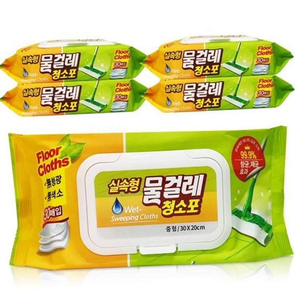 다용도 물걸레 청소포 일회용 청소용 물티슈 30매 간편 바닥 - 상품 이미지