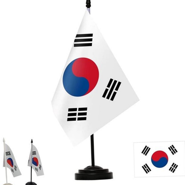 미니 탁상 태극기 세트 국기 테이블 태극기 세트 거치대 꽂이 - 상품 이미지