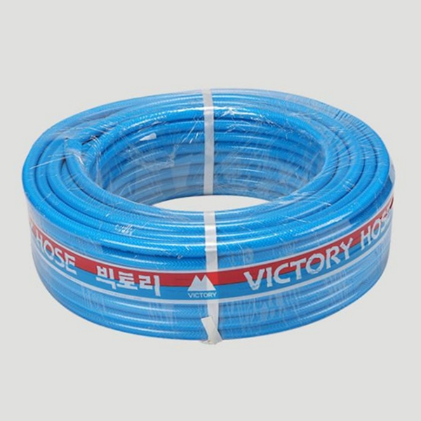 고무 pvc 호스 고급편사 편사 호스 16mm 50m 농업용 청색 - 상품 이미지