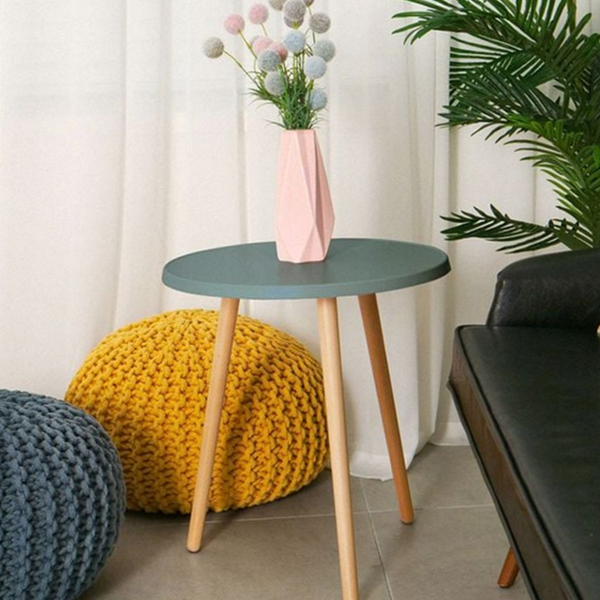 사이드 원목 미니 테이블 스틸 원형 협탁 거실 소파