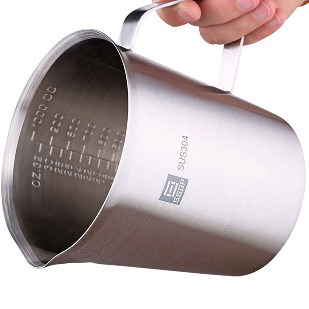 북유럽 스텐 손잡이비커 이유식 계량컵 1000ml - 상세 이미지 3